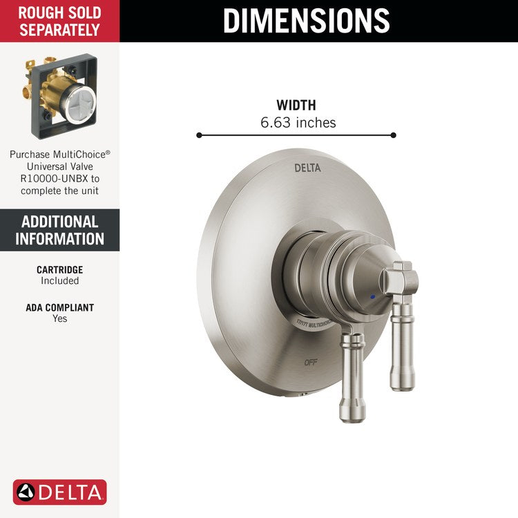 Valve Trim Broderick 17 Series 2 Lever Lumicoat Stainless Steel ADA - Image 2