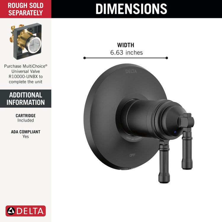 Valve Trim Broderick 17T Series 2 Lever Matte Black ADA - Image 2