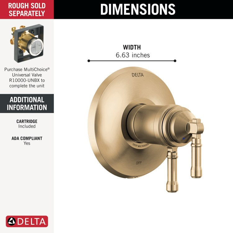 Valve Trim Broderick 17T Series 2 Lever Lumicoat Champagne Bronze ADA - Image 2