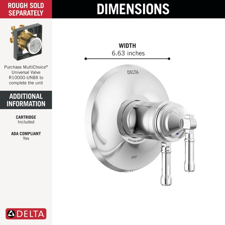 Valve Trim Broderick 17T Series 2 Lever Lumicoat Chrome ADA - Image 2