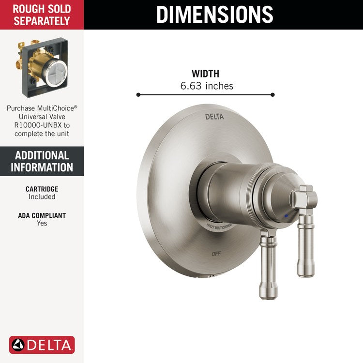 Valve Trim Broderick 17T Series 2 Lever Lumicoat Stainless Steel ADA - Image 2