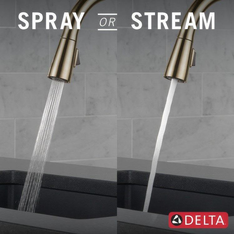 Kitchen Faucet Essa 1 Lever ADA Brilliance Champagne Bronze Pull Down 2 Function High Arc 360 DEG Swivel 1 Hole MagnaTite Touch-Clean Diamond Seal 1.8 Gallons per Minute - Image 3