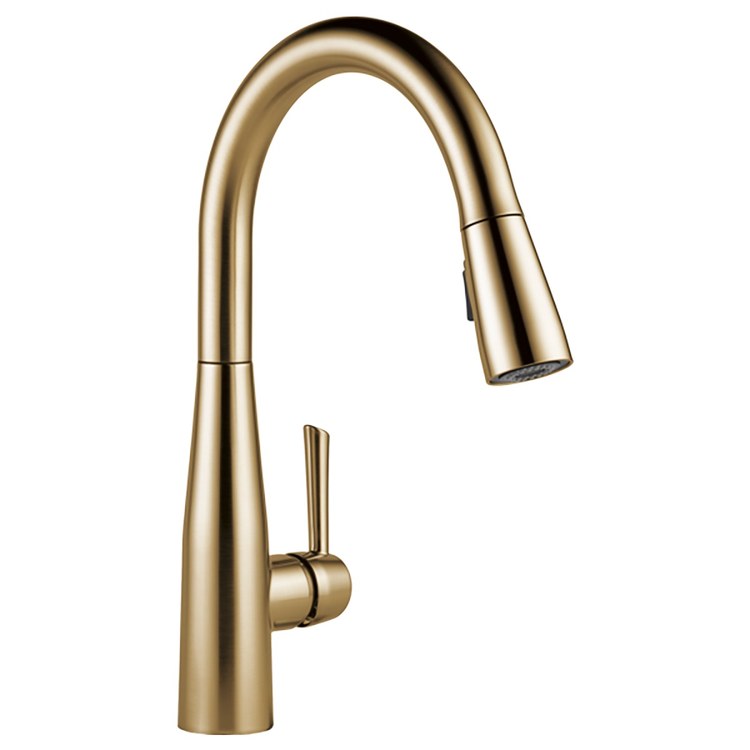 Kitchen Faucet Essa 1 Lever ADA Brilliance Champagne Bronze Pull Down 2 Function High Arc 360 DEG Swivel 1 Hole MagnaTite Touch-Clean Diamond Seal 1.8 Gallons per Minute - Image 1
