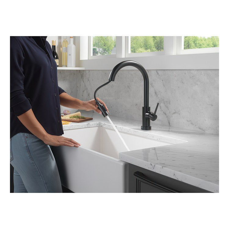 Kitchen Faucet Trinsic Touchless 1 Lever ADA Matte Black Pull Down 2 Function High Arc 360 DEG Swivel 1/3 Hole Touch2O/MagnaTite/VoiceIQ 1.8 Gallons per Minute - Image 2