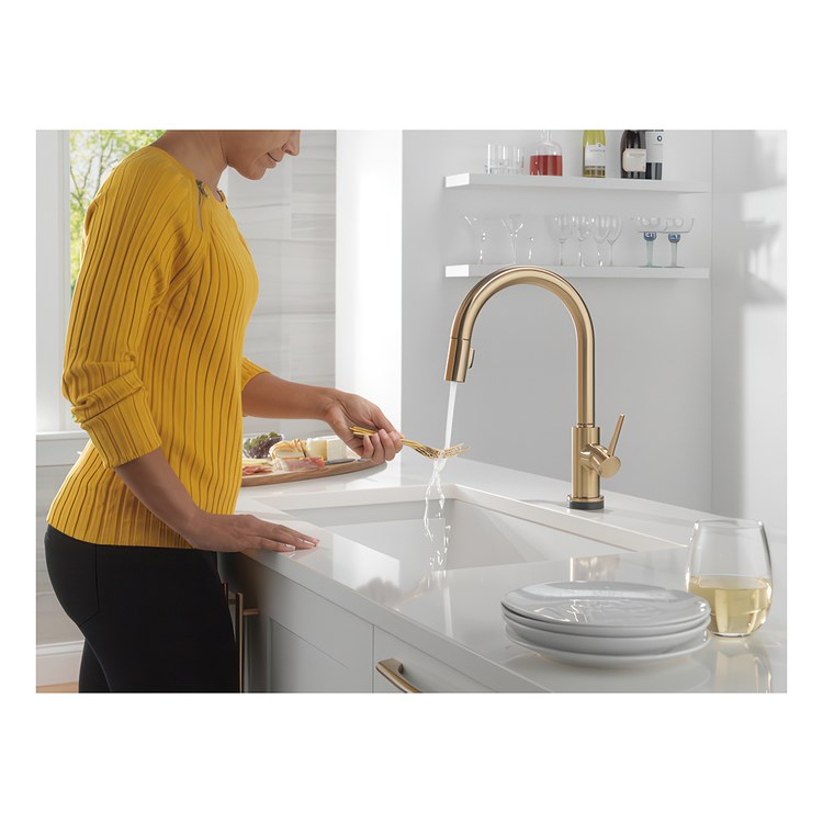 Kitchen Faucet Trinsic Touchless 1 Lever ADA Brilliance Champagne Bronze Pull Down 2 Function High Arc 360 DEG Swivel 1/3 Hole Touch2O/MagnaTite/VoiceIQ 1.8 Gallons per Minute - Image 2
