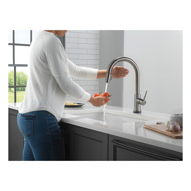 Kitchen Faucet Trinsic Touchless 1 Lever ADA Black Stainless Pull Down 2 Function High Arc 360 DEG Swivel 1/3 Hole Touch2O/MagnaTite/VoiceIQ 1.8 Gallons per Minute - Image 2