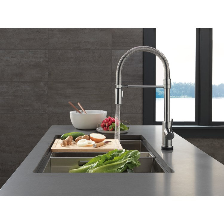Kitchen Faucet Trinsic Touchless 1 Lever ADA Arctic Stainless Pull Down 2 Function Gooseneck 360 DEG Swivel 1 Hole Deck Touch2O/Diamond Seal 1.8 Gallons per Minute - Image 3