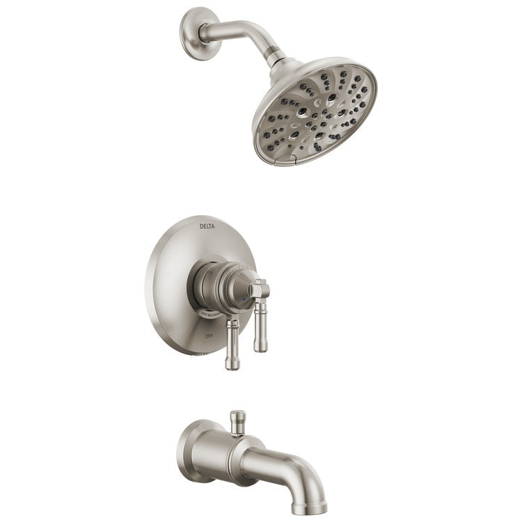 Tub and Shower Trim Broderick 17T 2 Lever Lumicoat Stainless ADA 1.75 Gallons per Minute - Image 1
