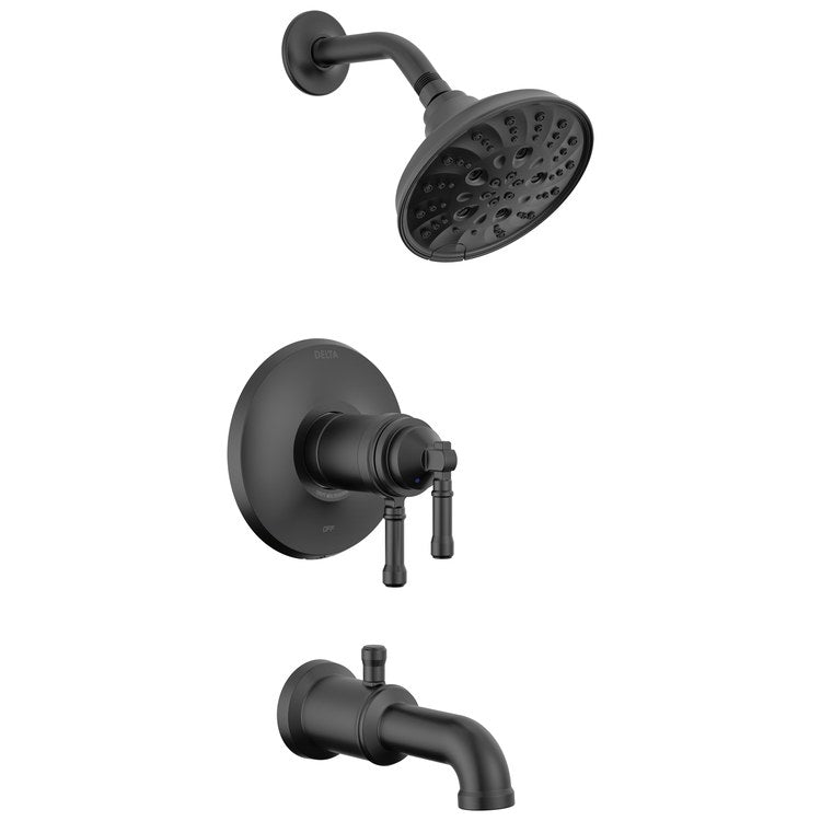 Tub and Shower Trim Broderick 17T 2 Lever Matte Black ADA 1.75 Gallons per Minute - Image 1