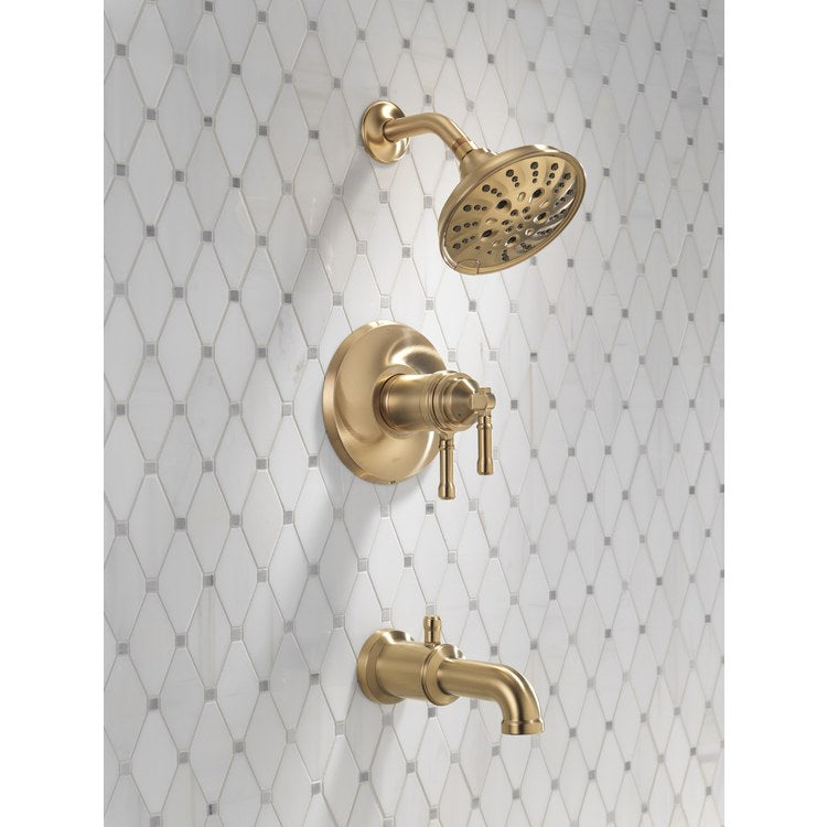 Tub and Shower Trim Broderick 17T 2 Lever Lumicoat Champagne Bronze ADA 1.75 Gallons per Minute - Image 2