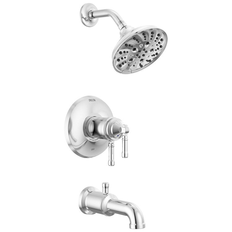 Tub and Shower Trim Broderick 17T 2 Lever Lumicoat Polished Chrome ADA 1.75 Gallons per Minute - Image 1