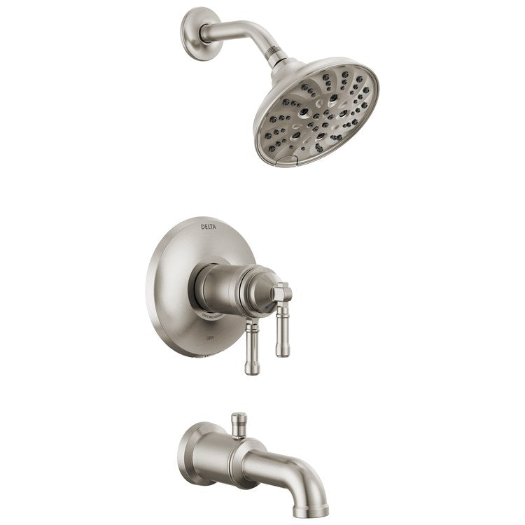Tub and Shower Trim Broderick 17T 2 Lever Lumicoat Stainless Steel ADA 1.75 Gallons per Minute - Image 1