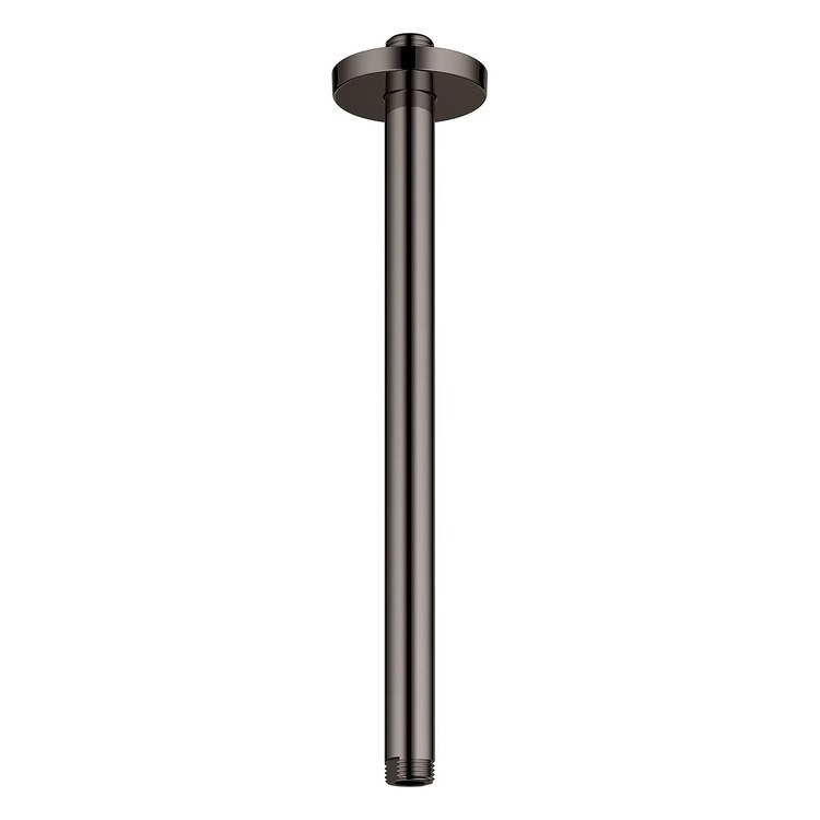 Shower Arm Hard Graphite 12 Inch 1/2 IN NPT Metal Ceiling Mount - Image 1