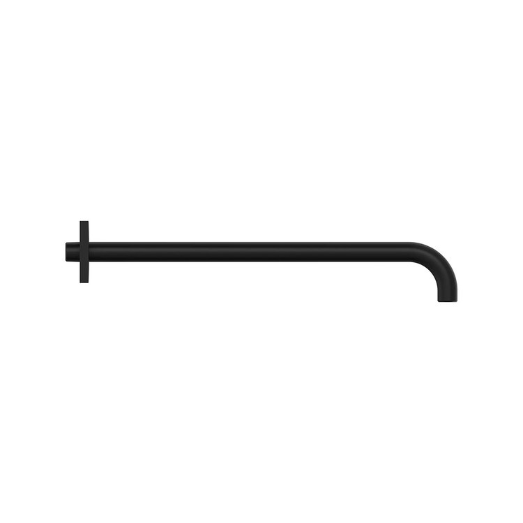 Shower Arm with Square Flange Matte Black 15 Inch 1/2 IN NPT Wall Mount - Image 2