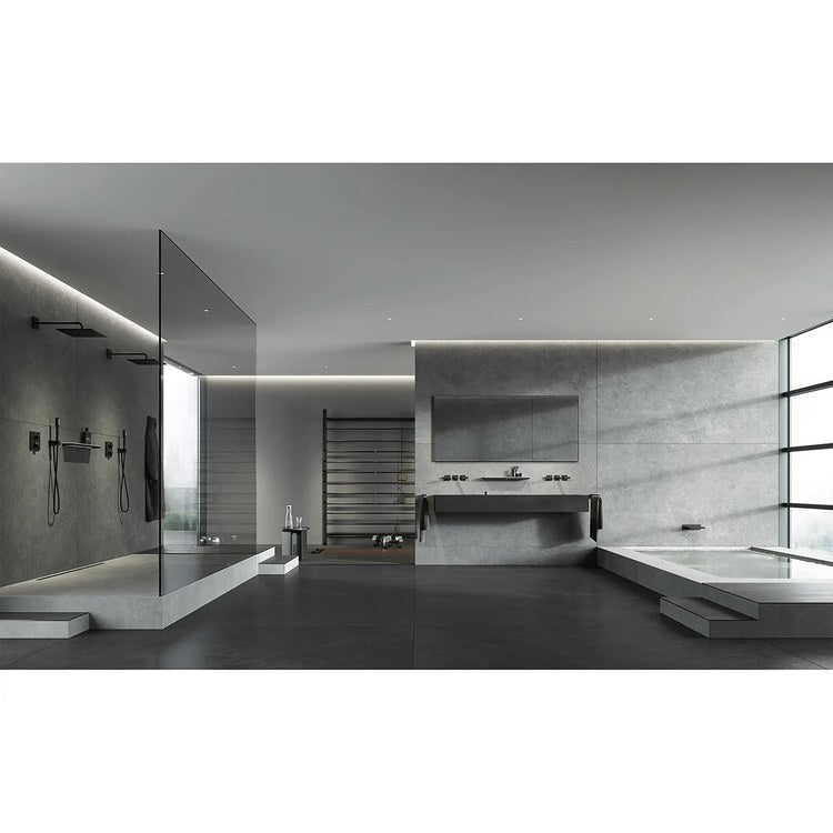 Shower Arm with Square Flange Matte Black 15 Inch 1/2 IN NPT Wall Mount - Image 3