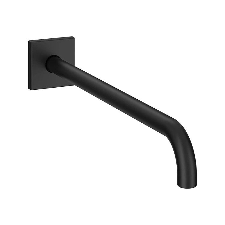 Shower Arm with Square Flange Matte Black 15 Inch 1/2 IN NPT Wall Mount - Image 1