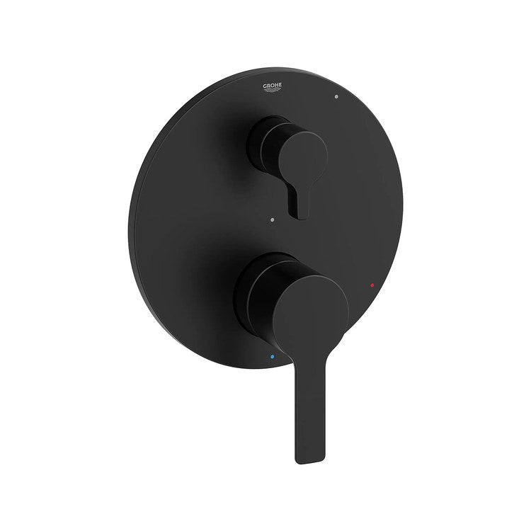 Pressure Balance Valve Trim Lineare with 2 Way Diverter 2 Metal Lever Matte Black ADA - Image 1