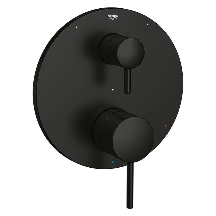 Pressure Balance Valve Trim Timeless with 3 Way Diverter/Cartridge 2 Metal Lever Matte Black ADA - Image 2