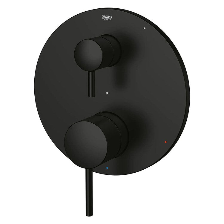 Pressure Balance Valve Trim Timeless with 3 Way Diverter/Cartridge 2 Metal Lever Matte Black ADA - Image 1