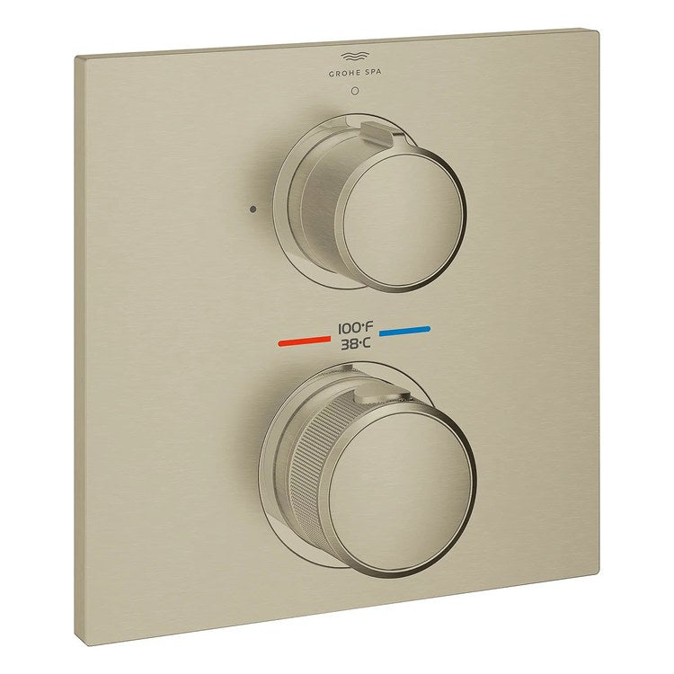 Thermostatic Valve Trim Allure 2 Function 2 Knob Brushed Nickel - Image 1