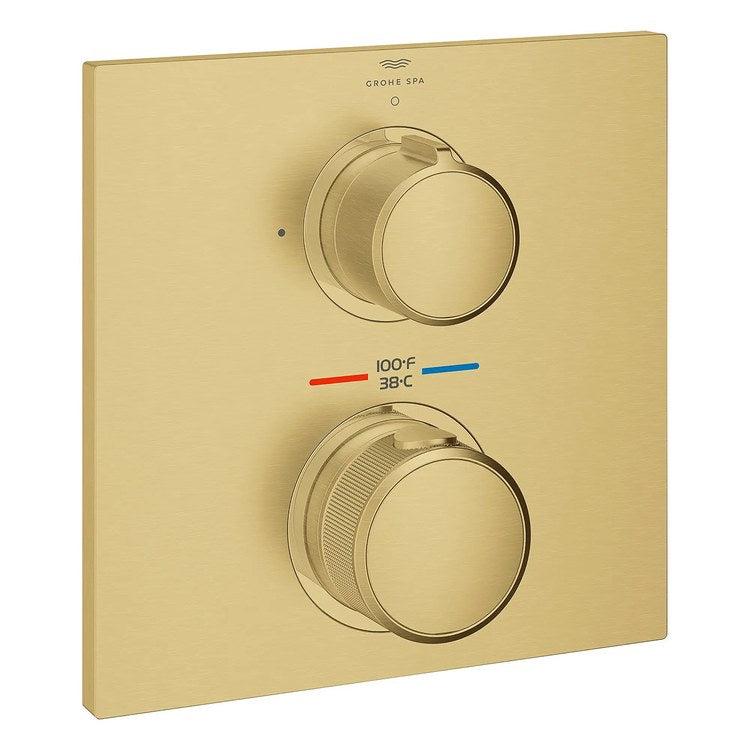Thermostatic Valve Trim Allure 1 Function 2 Knob Brushed Cool Sunrise - Image 1