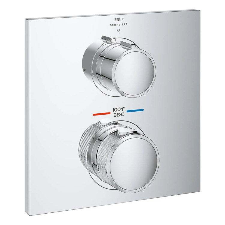 Thermostatic Valve Trim Allure 1 Function 2 Knob Starlight Chrome - Image 1