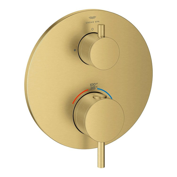 Thermostatic Valve Trim Atrio 1 Function 2 Lever Brushed Cool Sunrise - Image 1