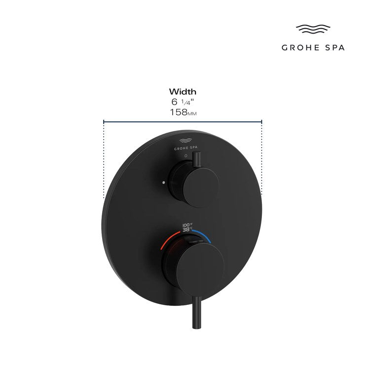 Thermostatic Valve Trim Atrio 1 Function 2 Lever StarLight Chrome - Image 3