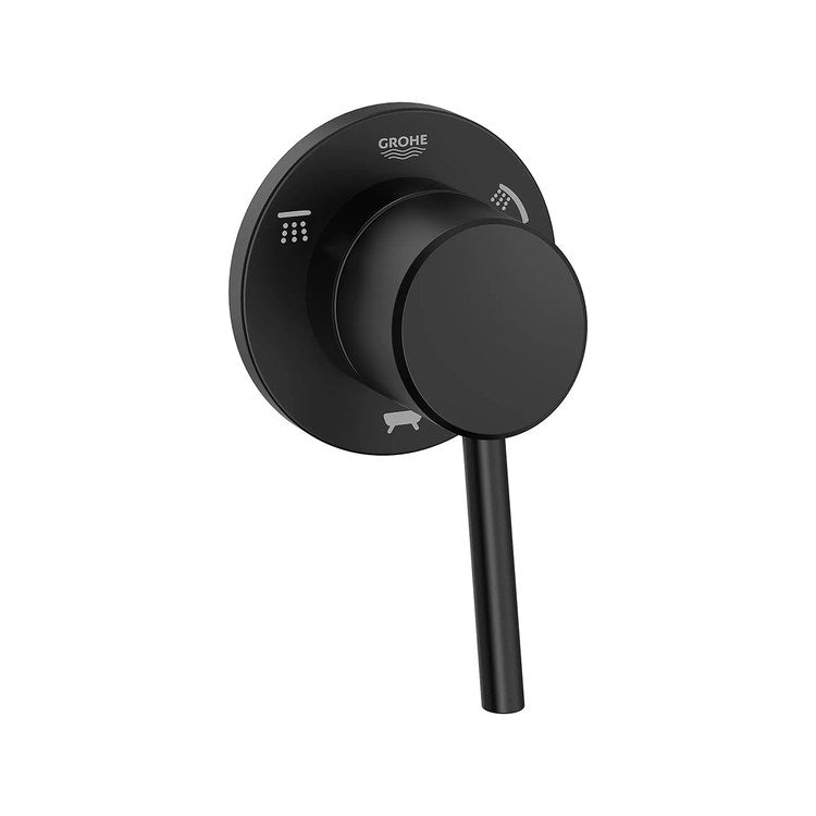 Diverter Trim Concetto 3 Way Matte Black 1 Lever - Image 1