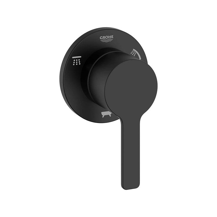 Diverter Trim Lineare 3 Way Matte Black 1 Lever ADA - Image 1
