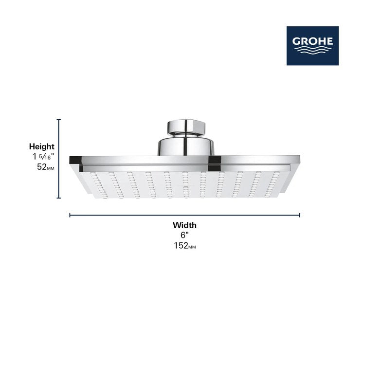 Showerhead Euphoria 150 1 Functions Brushed Nickel 6 Inch 1.75 Gallons per Minute - Image 2