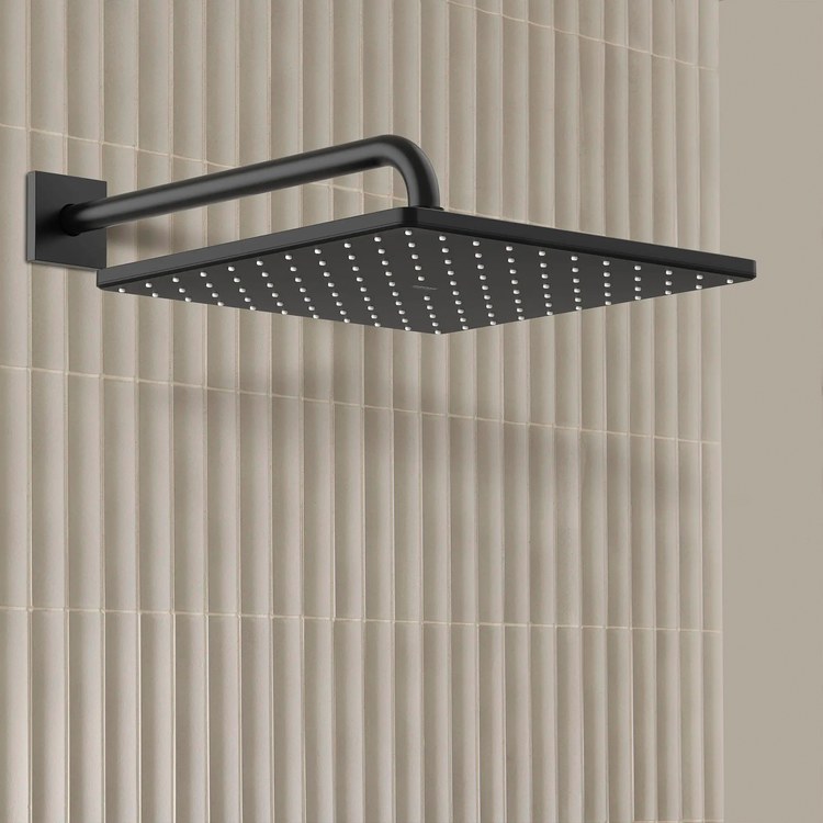 Showerhead Concetto Mono 310 1 Functions Matte Black 12 Inch 1.75 Gallons per Minute - Image 3