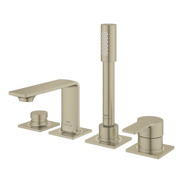 Roman Tub Filler Allure Deck Mount with Handshower 2 Knob/Lever Brushed Nickel - Image 2