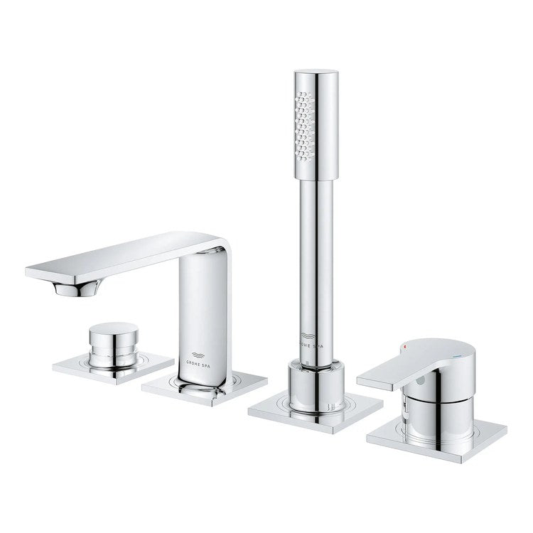 Roman Tub Filler Allure Deck Mount with Handshower 2 Knob/Lever Starlight Chrome - Image 2
