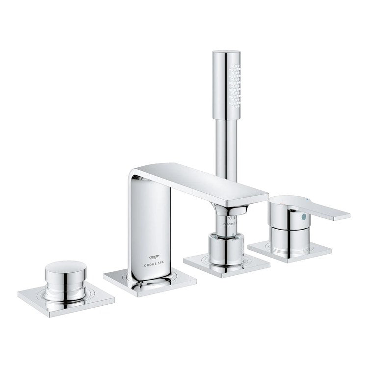 Roman Tub Filler Allure Deck Mount with Handshower 2 Knob/Lever Starlight Chrome - Image 1