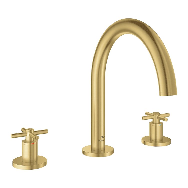 Roman Tub Filler Atrio Deck Mount 2 Cross Brushed Cool Sunrise - Image 1