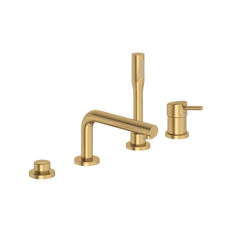 Roman Tub Filler Concetto with Handshower 1 Lever ADA Brushed Cool Sunrise - Image 1