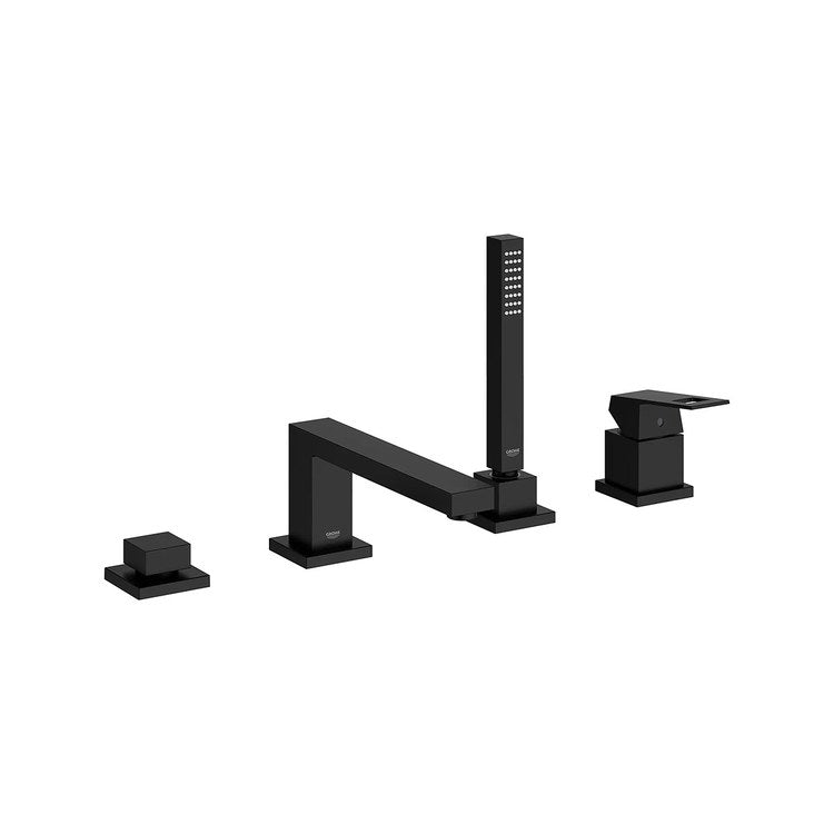 Roman Tub Filler Concetto Deck Mount with Handshower 1 Lever ADA Matte Black - Image 1
