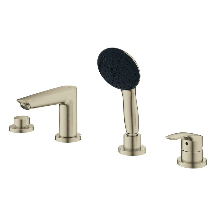 Roman Tub Filler Eurosmart Deck Mount with Handshower 2 Knob/Lever Brushed Nickel - Image 2