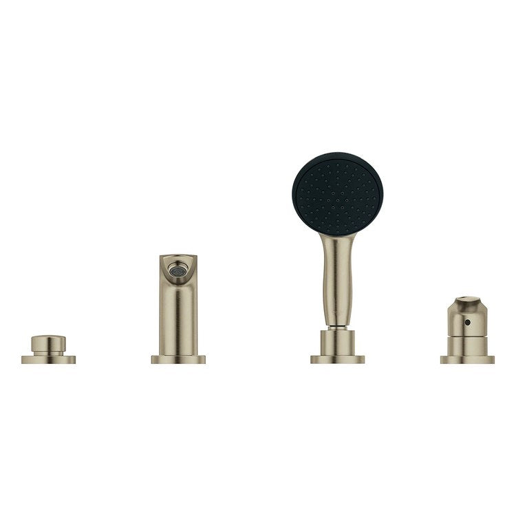 Roman Tub Filler Eurosmart Deck Mount with Handshower 2 Knob/Lever Brushed Nickel - Image 3