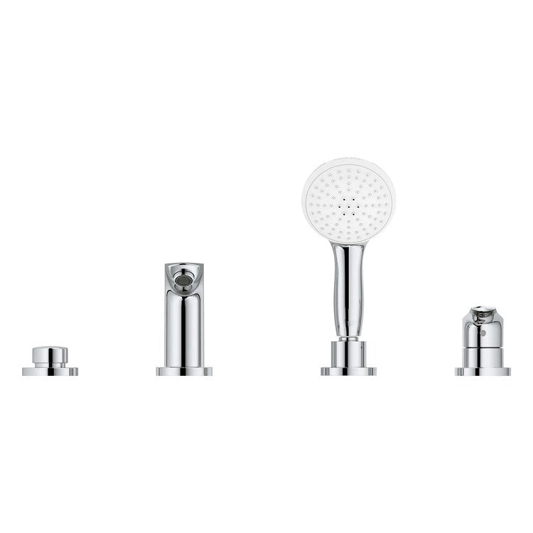 Roman Tub Filler Eurosmart Deck Mount with Handshower 2 Knob/Lever StarLight Chrome - Image 3
