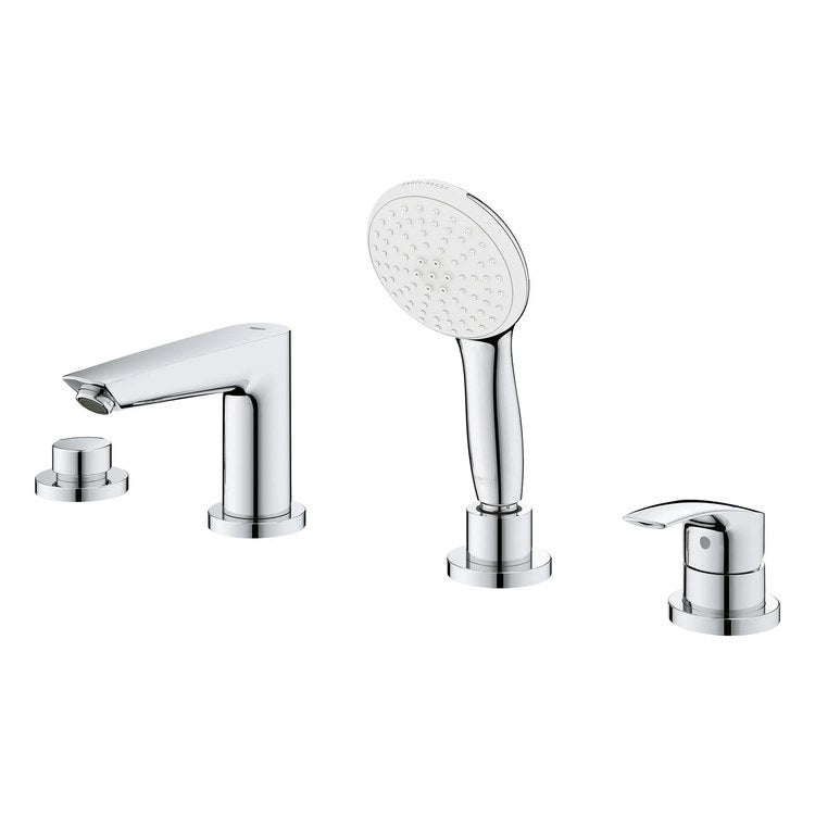 Roman Tub Filler Eurosmart Deck Mount with Handshower 2 Knob/Lever StarLight Chrome - Image 1