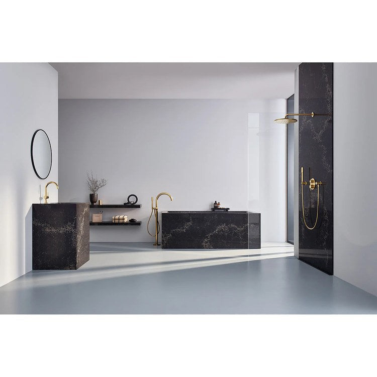 Tub Filler Atrio New Freestanding with Handshower 10-1/2 Inch Spread 1 Lever cUPC/CALGreen Brushed Cool Sunrise Floor - Image 3