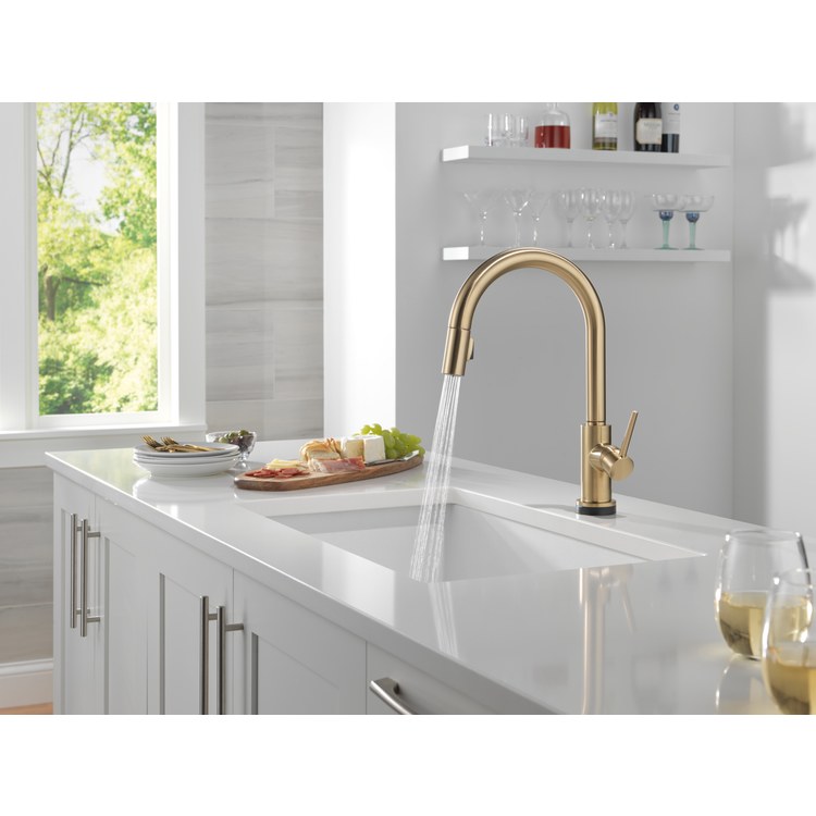 Kitchen Faucet Ermelo 1 Lever ADA CEC Chrome Pull Down 2 Function High Arc 360 DEG Swivel 1/3 Hole Diamond Seal 1.8 Gallons per Minute - Image 2