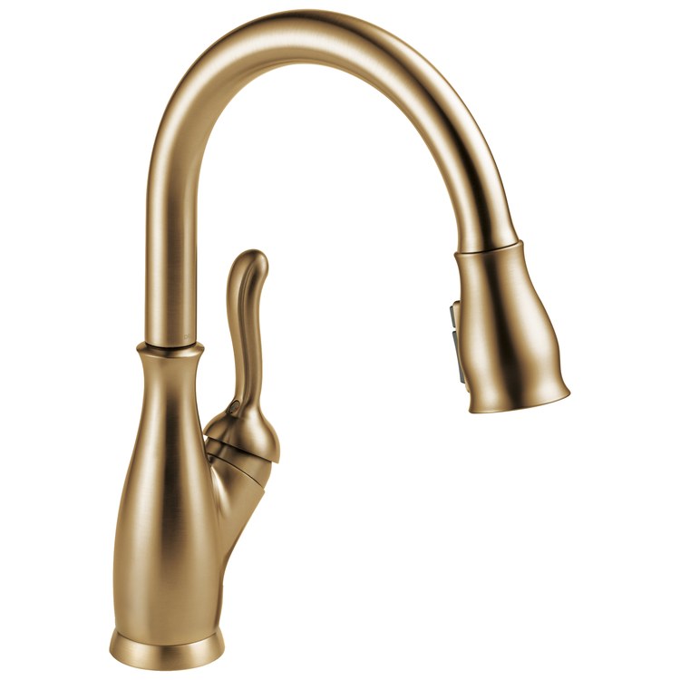 Kitchen Faucet Ermelo 1 Lever ADA CEC Brilliance Stainless Pull Down 2 Function High Arc 360 DEG Swivel 1/3 Hole Diamond Seal 1.8 Gallons per Minute - Image 1