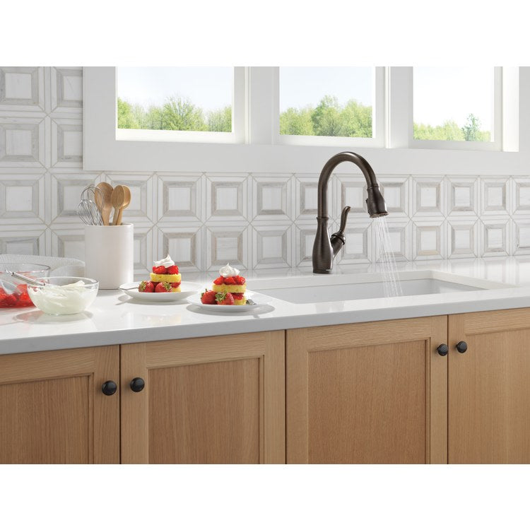 Kitchen Faucet Leland 1 Lever ADA CALGreen CEC Brilliance Champagne Bronze Pull Down 3 Function High Arc 360 DEG Swivel 1/3 Hole Diamond Seal Touch2O 1.8 Gallons per Minute - Image 2