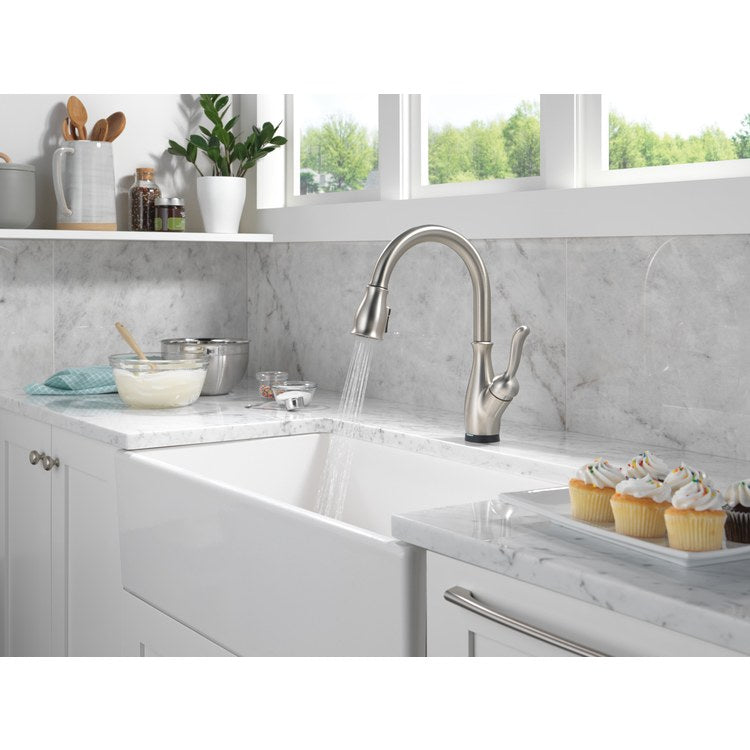 Kitchen Faucet Leland 1 Lever ADA CEC Arctic Stainless Pull Down 3 Function High Arc 360 DEG Swivel 1/3 Hole Diamond Seal Touch2O with Touchless 1.8 Gallons per Minute - Image 2