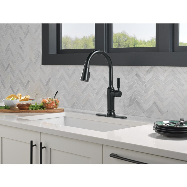 Kitchen Faucet Leland 1 Lever ADA CALGreen CEC Brilliance Champagne Bronze Pull Down Dual Function High Arc 360 DEG Swivel 2 or 3 Hole Diamond Seal VoiceIQ Touch2O 1.8 Gallons per Minute - Image 2