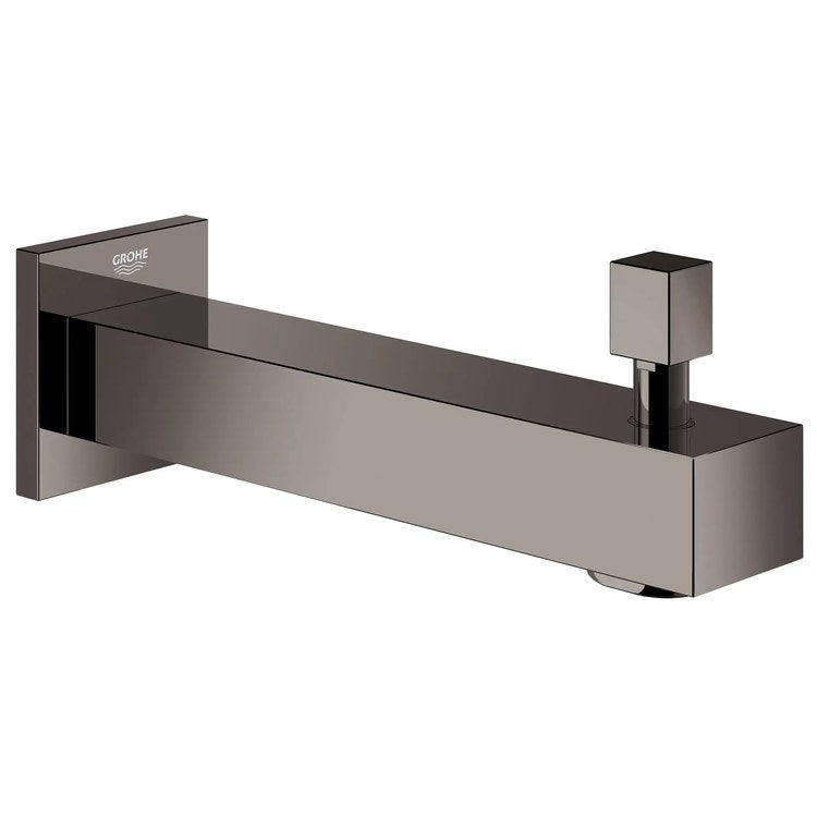 Tub Spout Eurocube Push-Down Hard Graphite 6-11/16 Inch Metal - Image 1