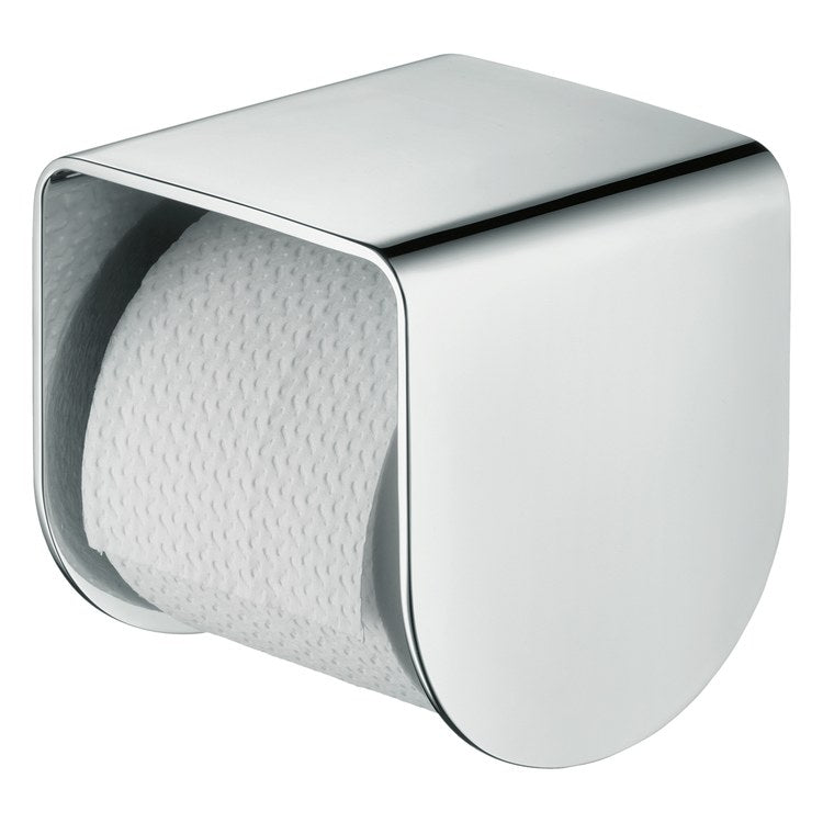 Toilet Paper Holder Universal Softsquare with Shelf Brushed Nickel Brass 5-6/16 Inch Concealed - Image 1